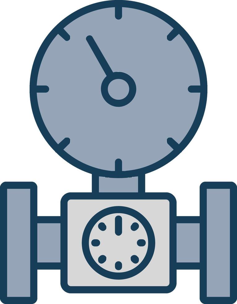 Pressure Gauge Line Filled Grey Icon vector