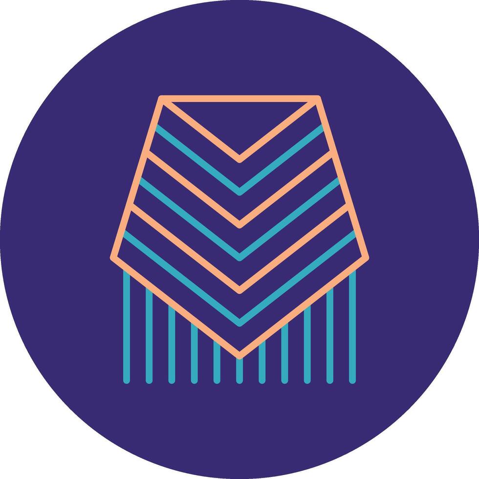 Poncho Line Two Color Circle Icon vector