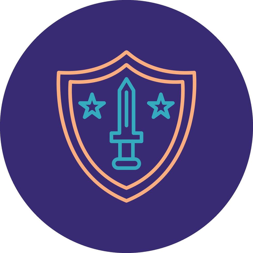 Shield Line Two Color Circle Icon vector