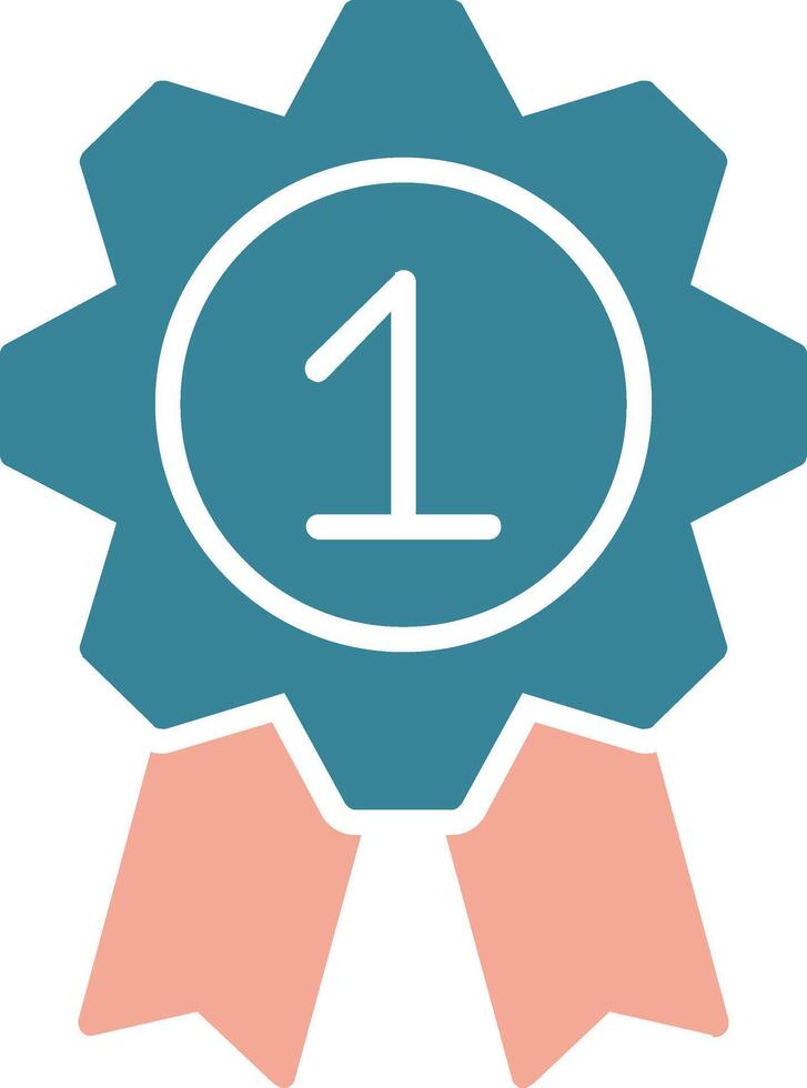Medal Glyph Two Color Icon vector