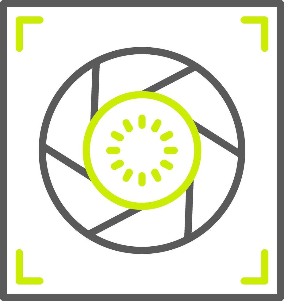 Aperture Line Two Color Icon vector