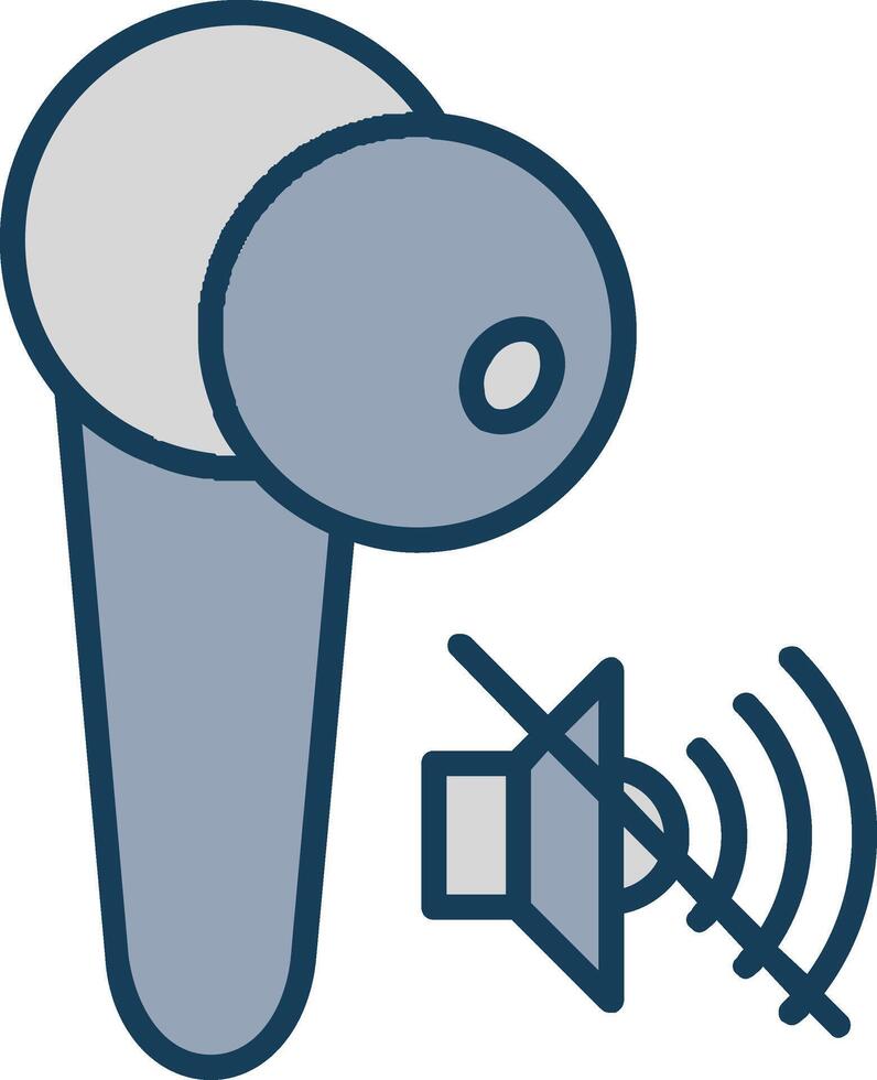 Earbud Line Filled Grey Icon vector