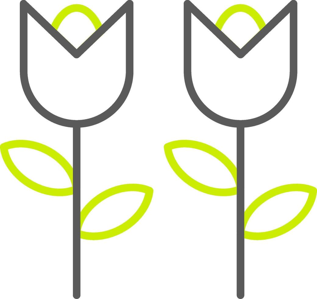 Flowers Line Two Color Icon vector