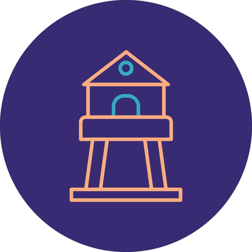 Tower Line Two Color Circle Icon vector