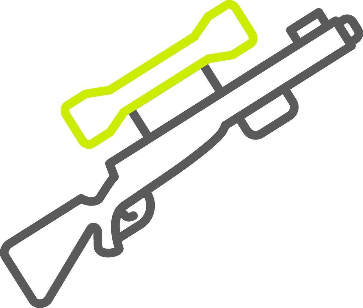 Gun Line Two Color Icon vector