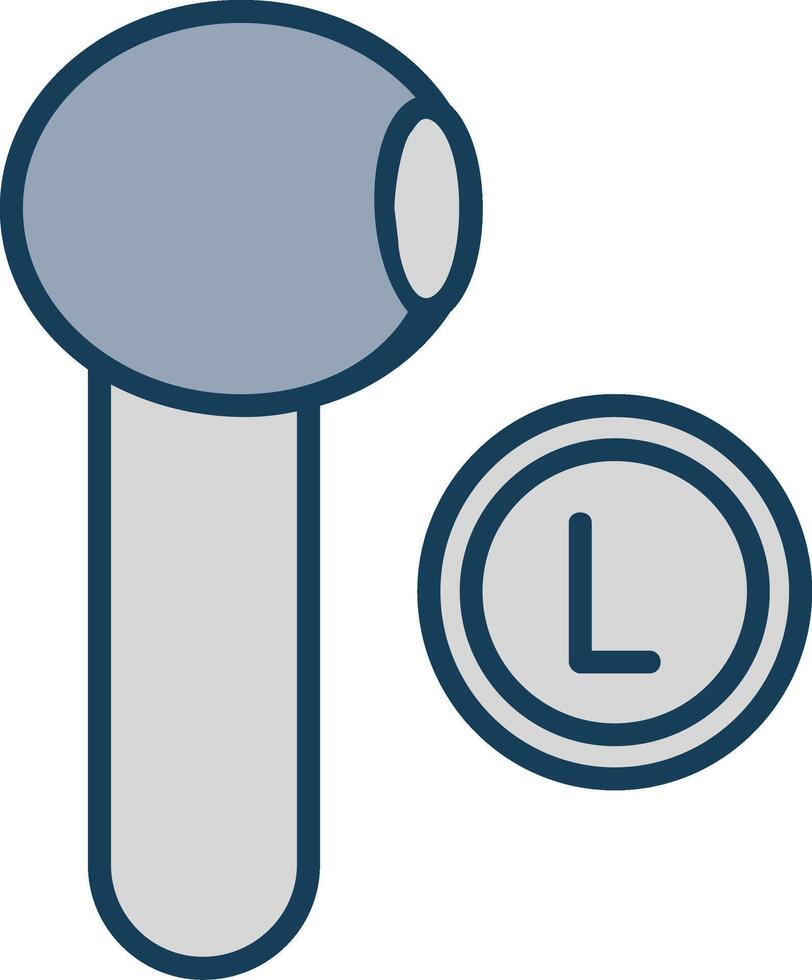 Earbud Line Filled Grey Icon vector