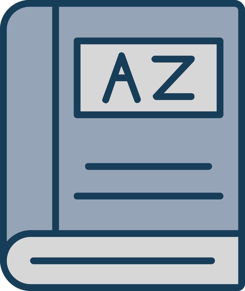 Dictionary Line Filled Grey Icon vector
