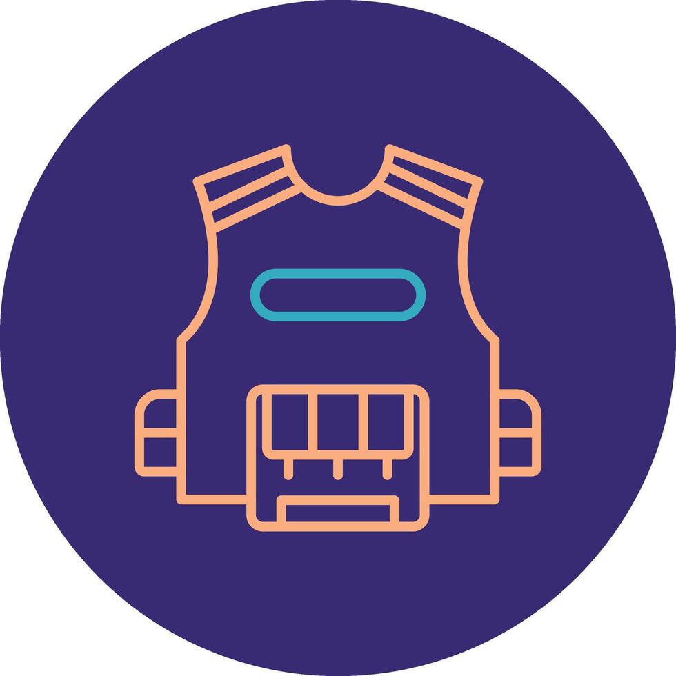 Vest Line Two Color Circle Icon vector