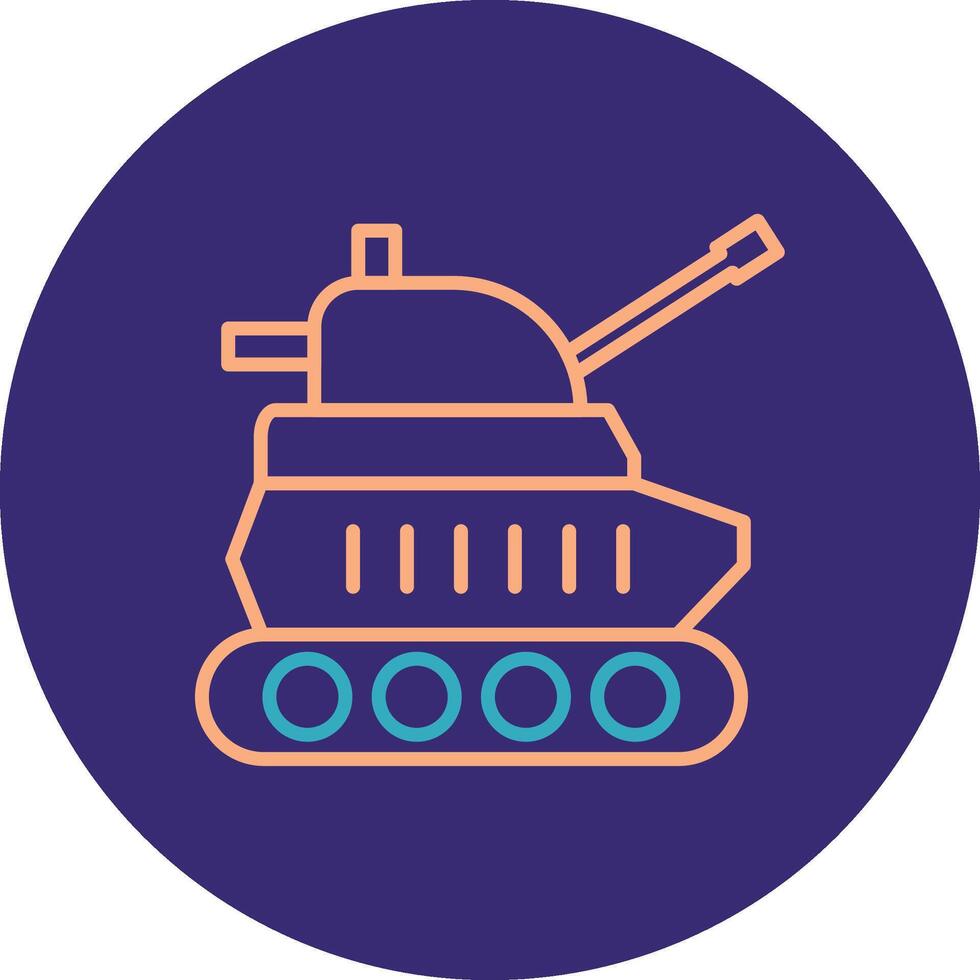 Tank Line Two Color Circle Icon vector