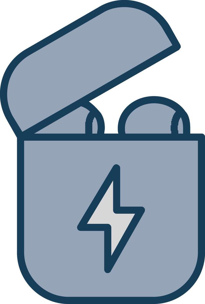 Charging Line Filled Grey Icon vector