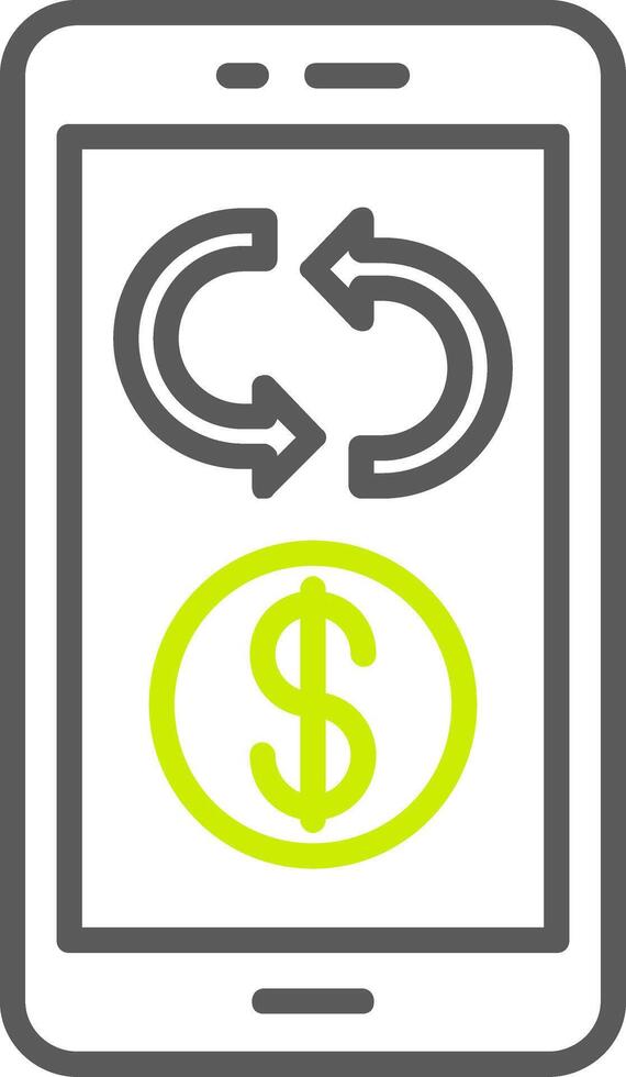 Refund Line Two Color Icon vector