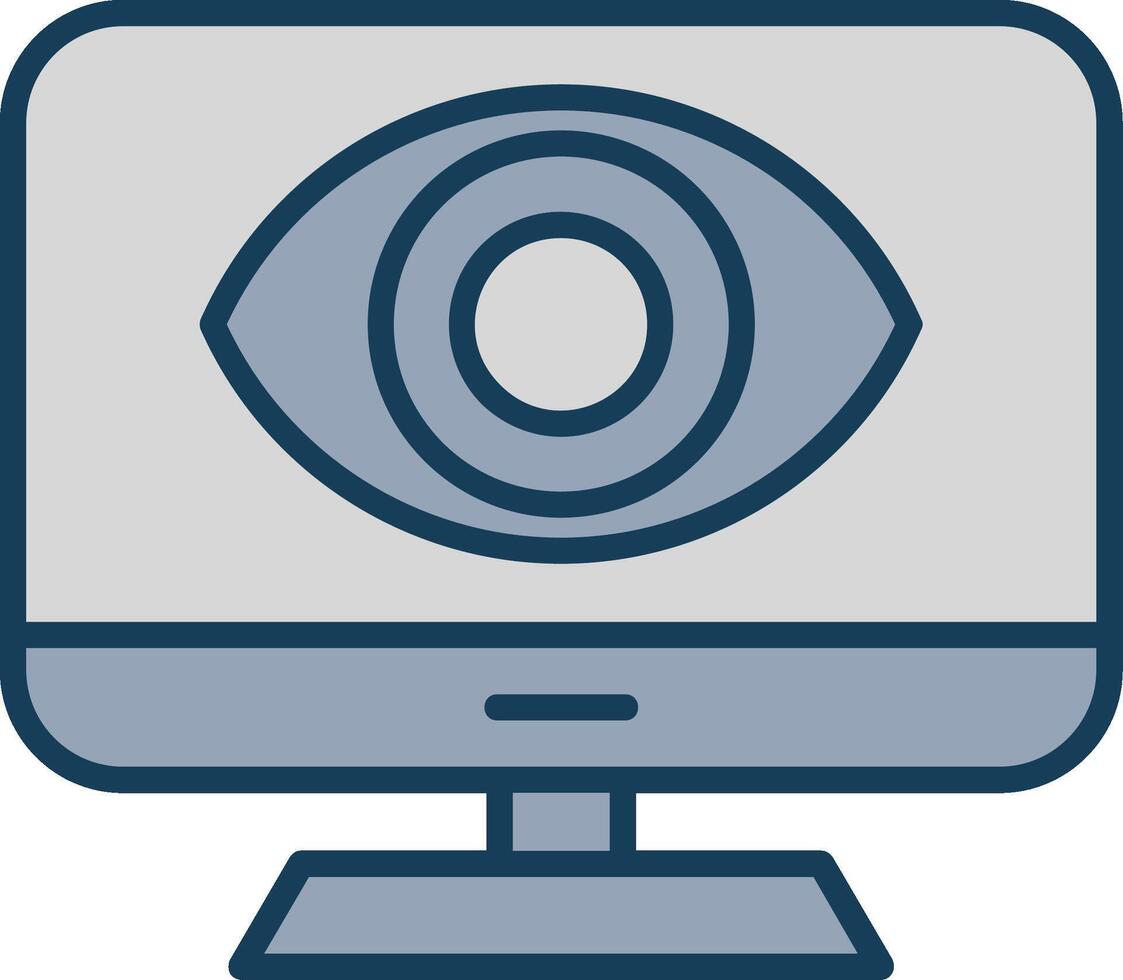 Computer Line Filled Grey Icon vector