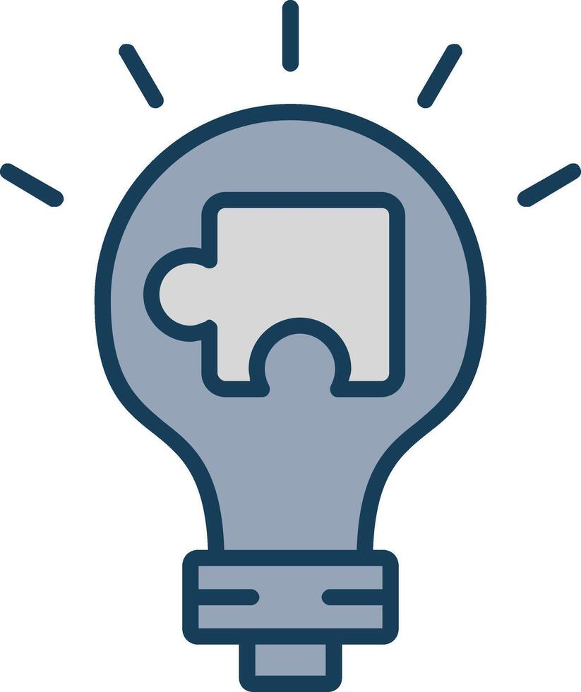 Solution Line Filled Grey Icon vector