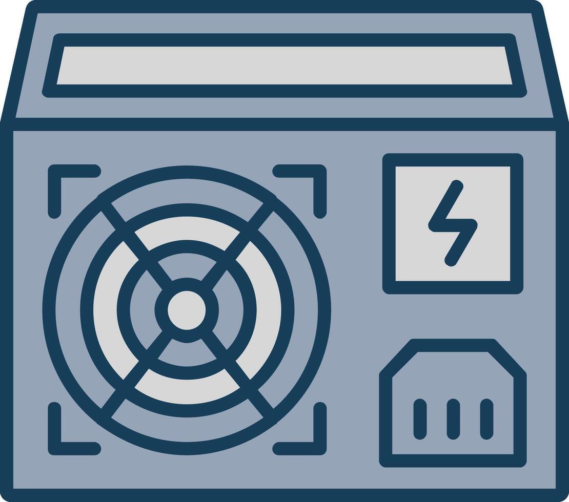 Power Supply Line Filled Grey Icon vector