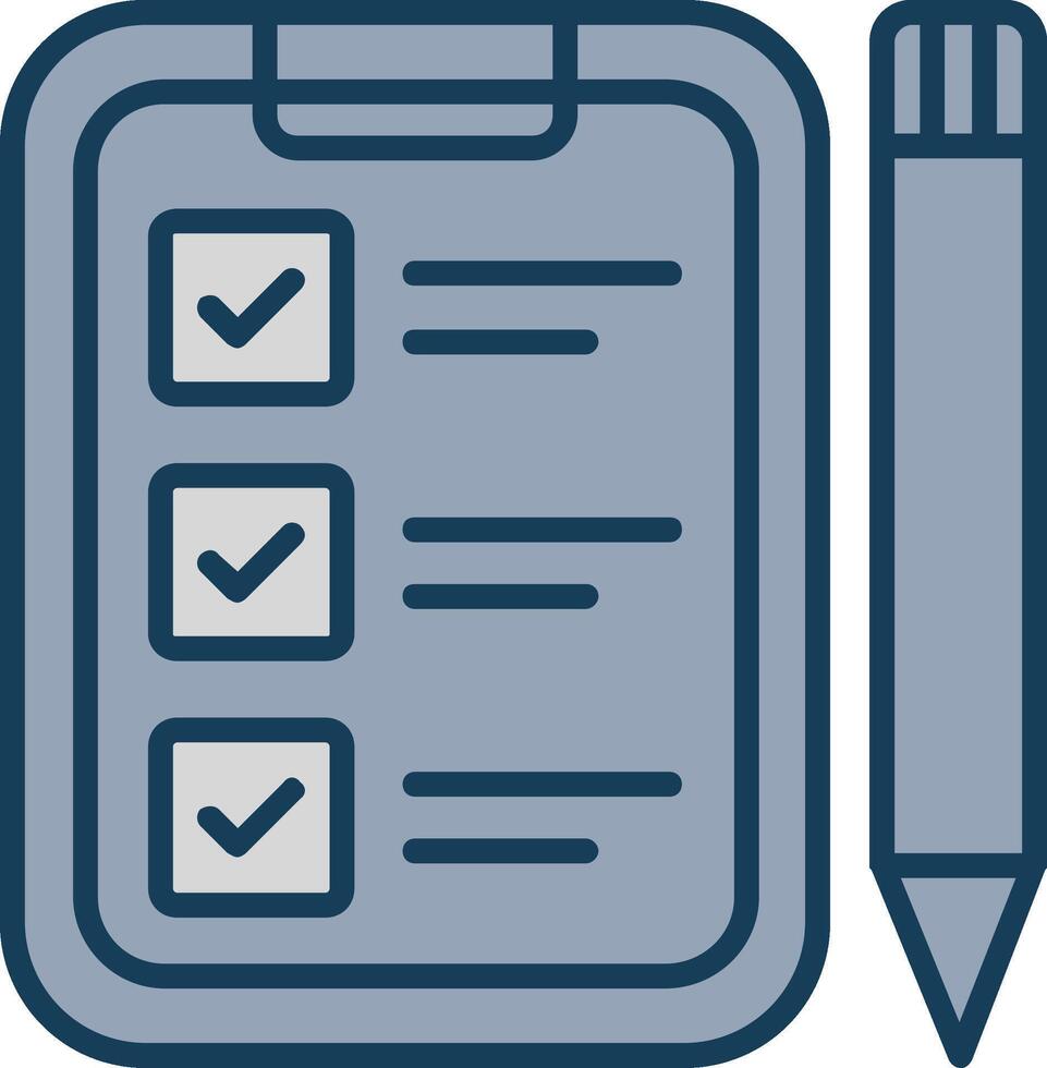 Checklist Line Filled Grey Icon vector