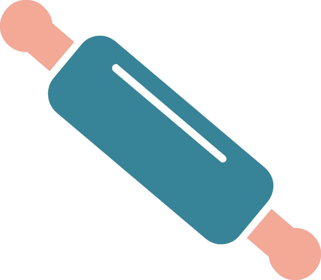 Rolling Pin Glyph Two Color Icon vector