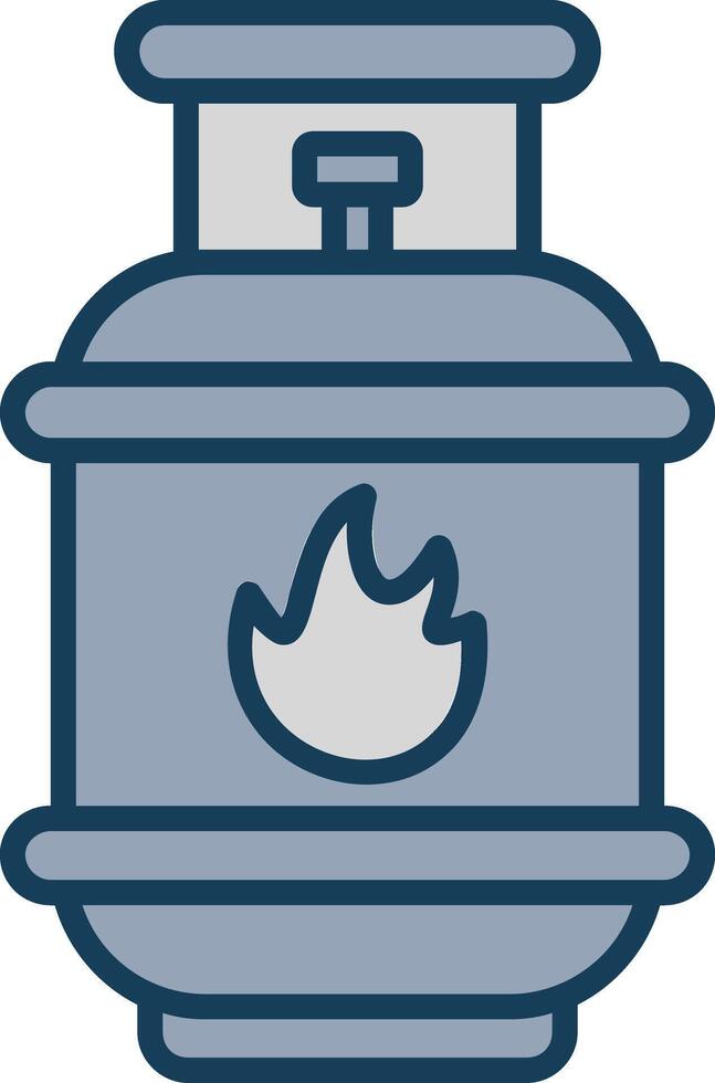 Gas Line Filled Grey Icon vector
