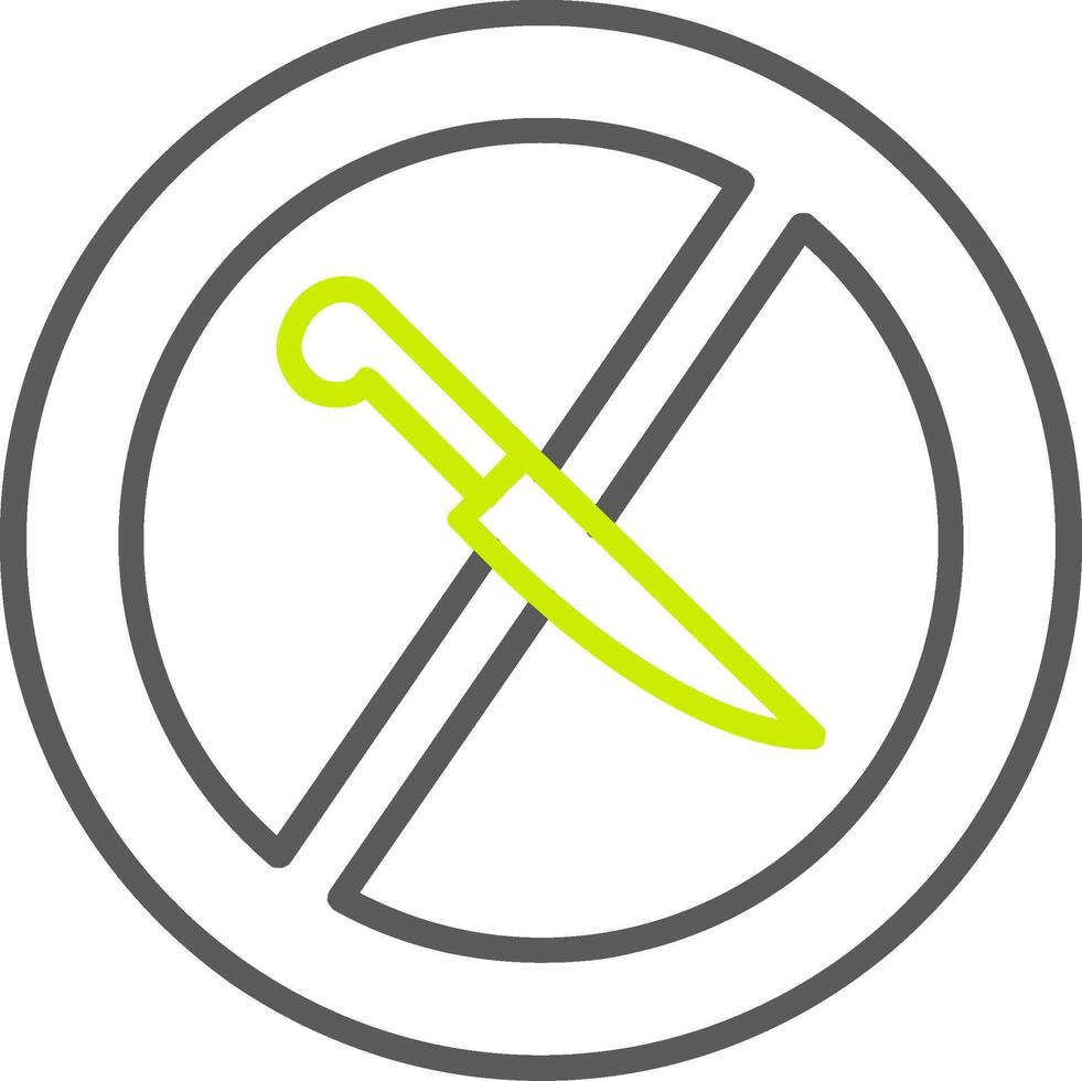 No Knife Line Two Color Icon vector