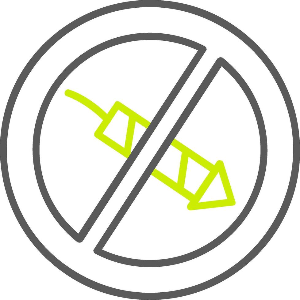 No Firework Line Two Color Icon vector