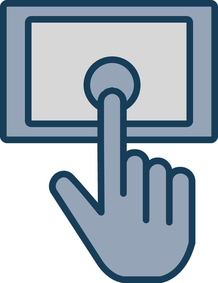 Tablet Line Filled Grey Icon vector