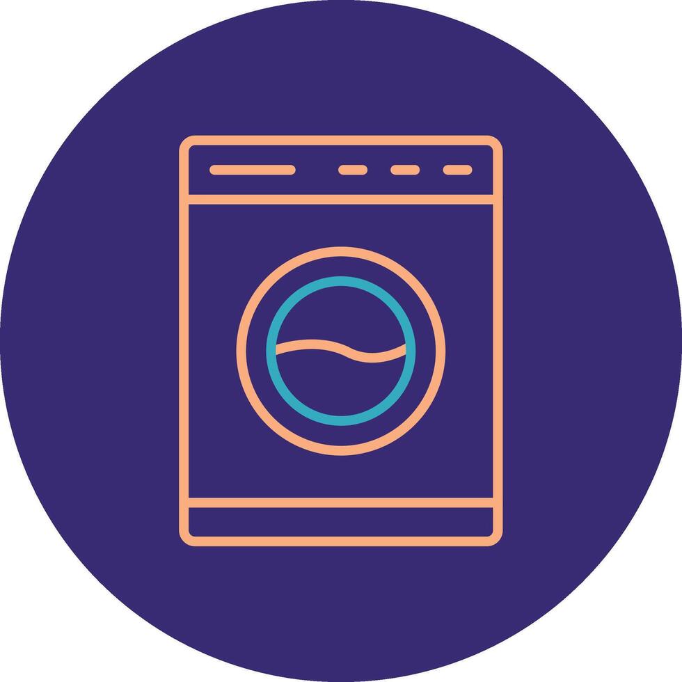 Washing Machine Line Two Color Circle Icon vector