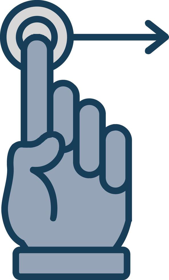 Hand Drag Line Filled Grey Icon vector