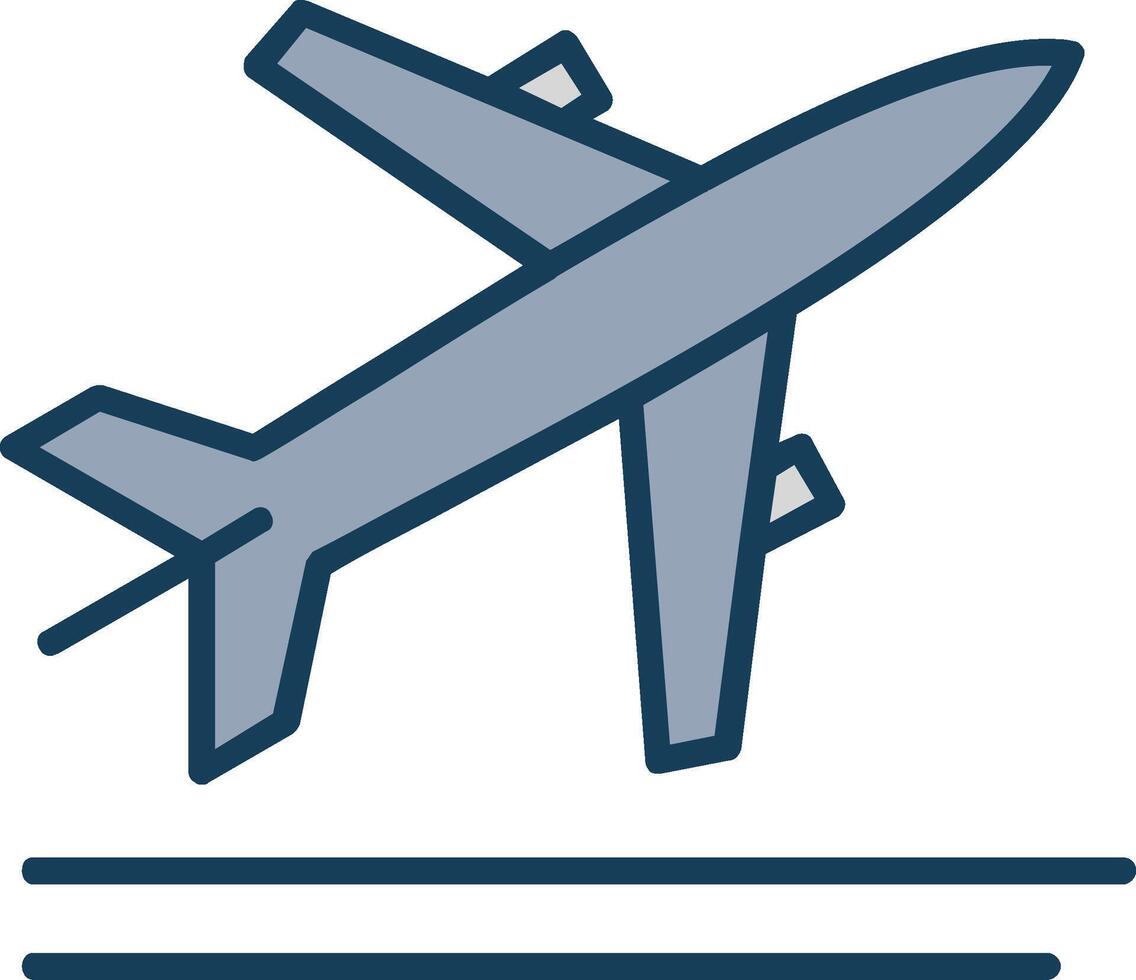 Take Off Line Filled Grey Icon vector