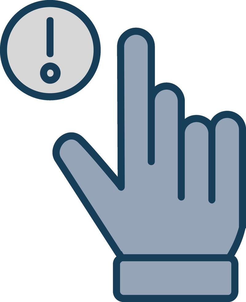 Hand Alert Line Filled Grey Icon vector
