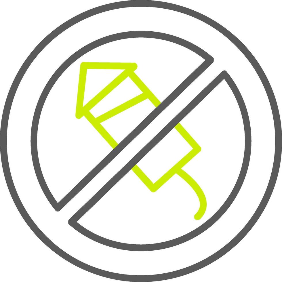 No Firework Line Two Color Icon vector