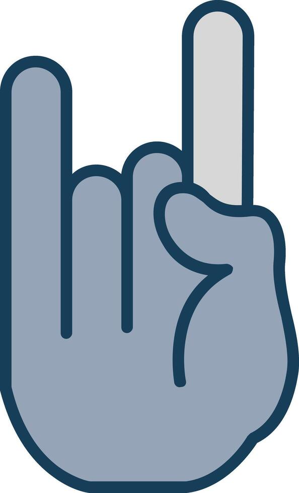 Rock And Roll Line Filled Grey Icon vector