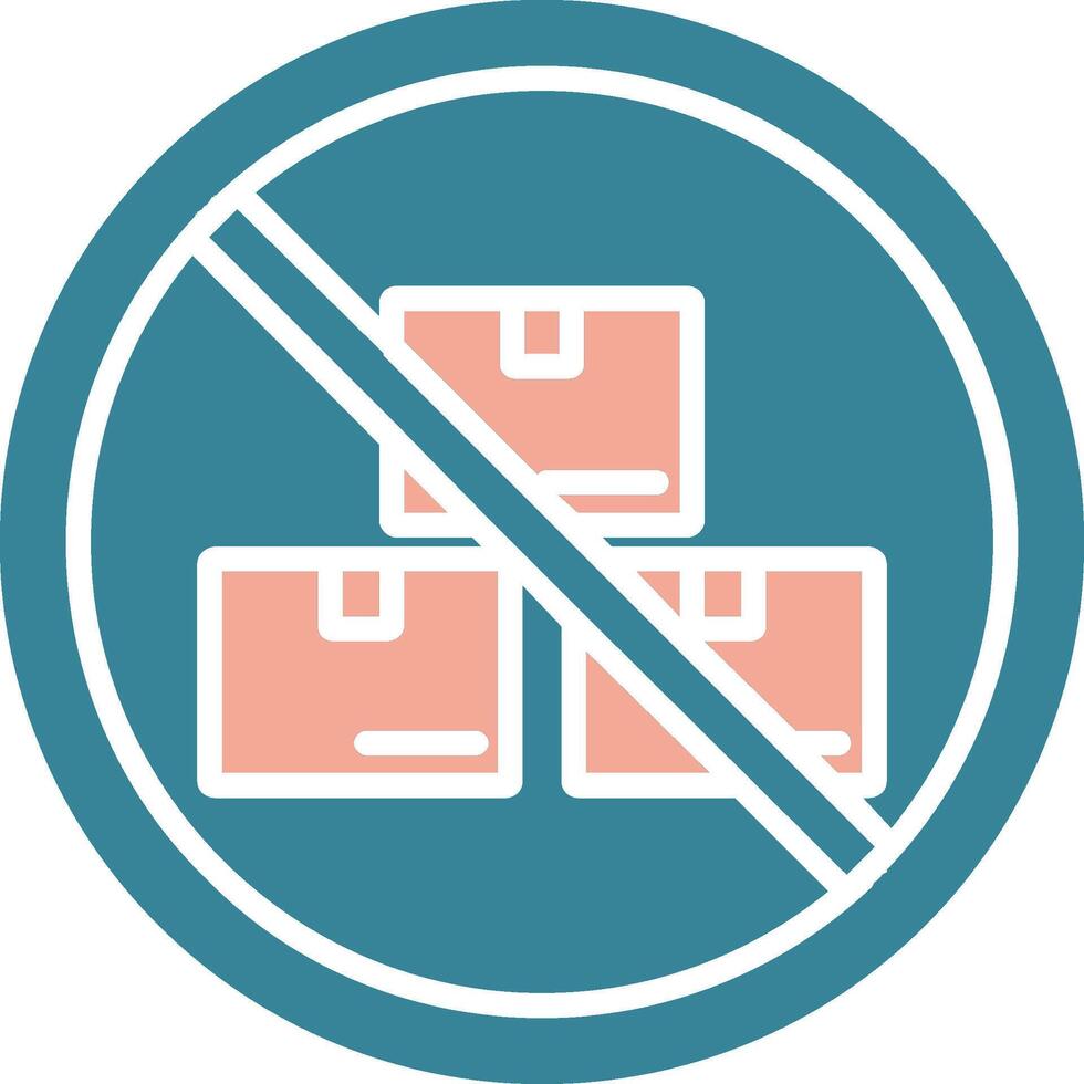 Prohibited Sign Glyph Two Color Icon vector