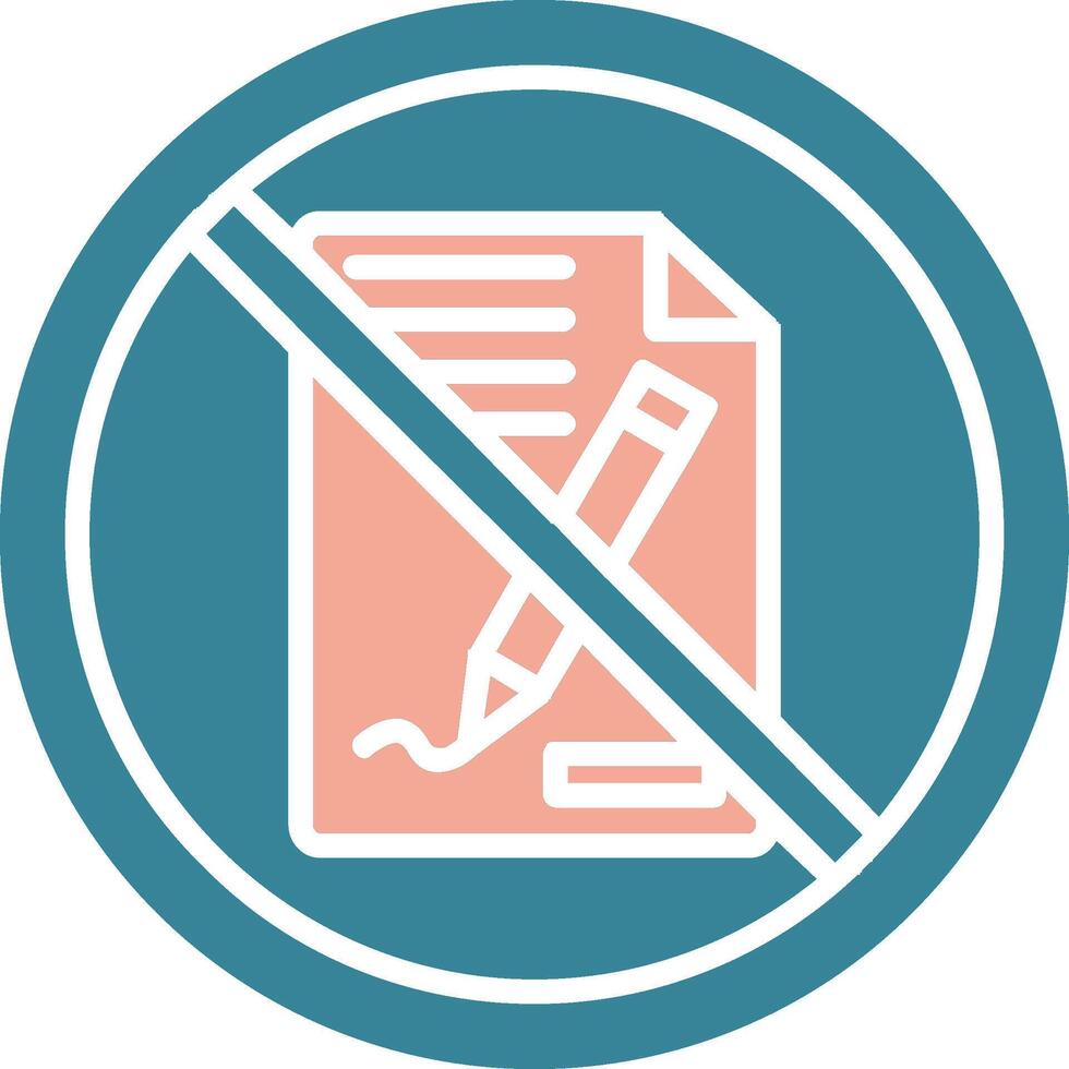Prohibited Sign Glyph Two Color Icon vector