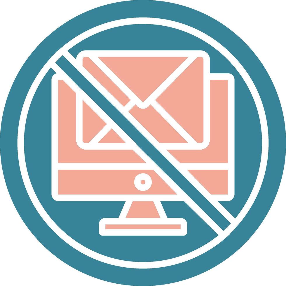 Prohibited Sign Glyph Two Color Icon vector