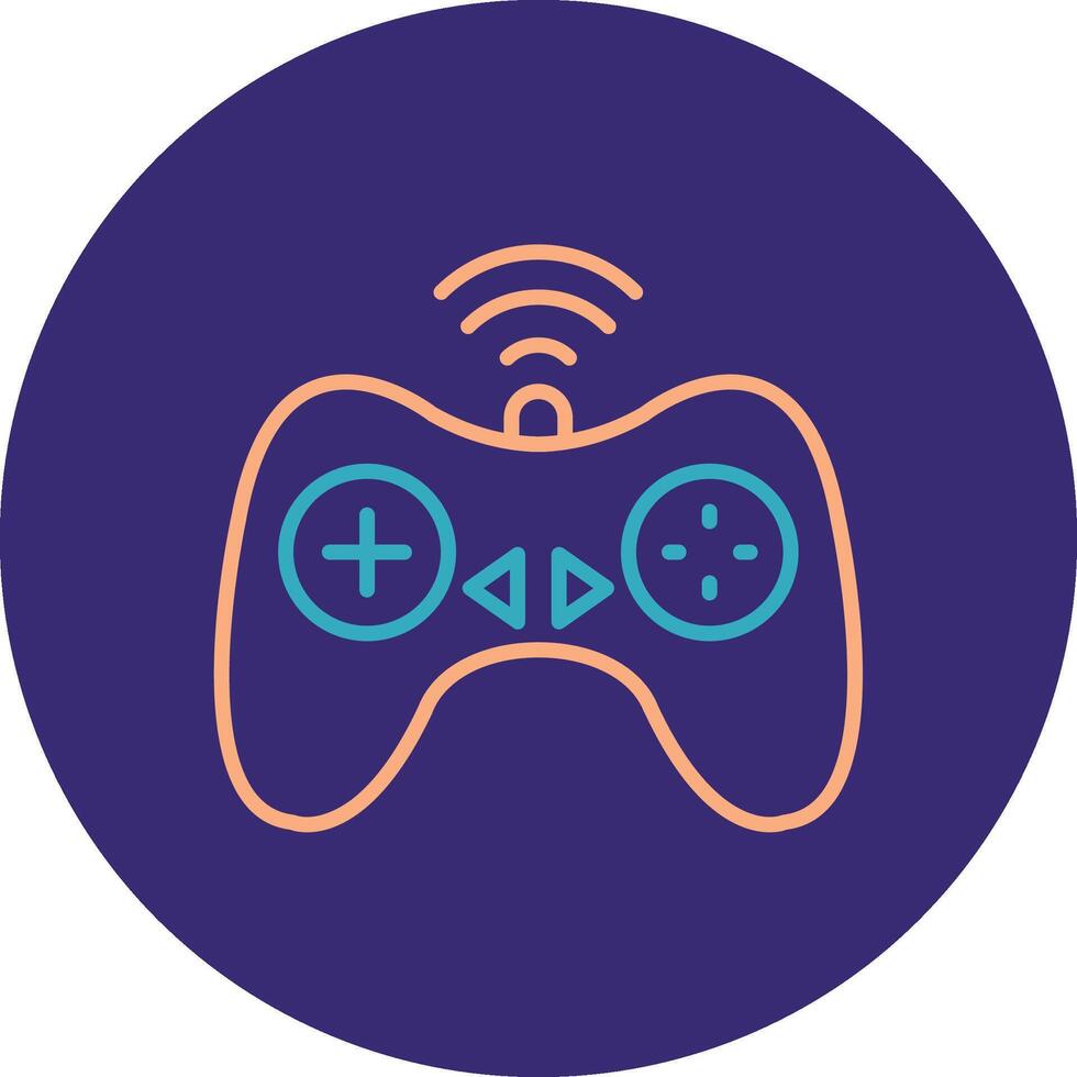 Controller Line Two Color Circle Icon vector