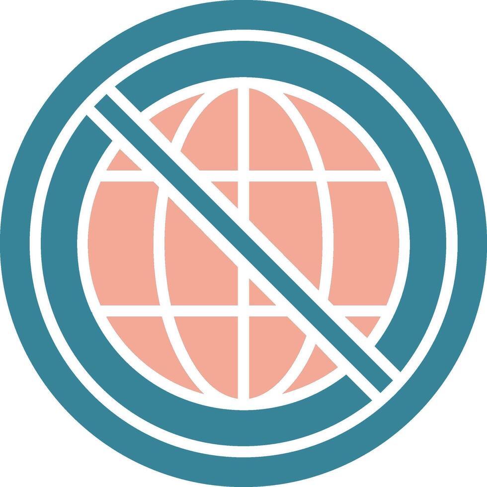 Prohibited Sign Glyph Two Color Icon vector