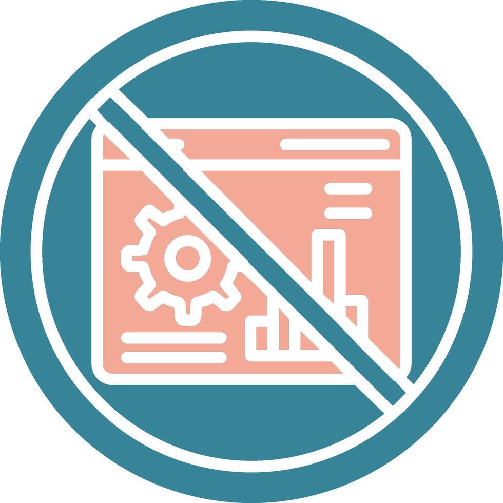 Prohibited Sign Glyph Two Color Icon vector