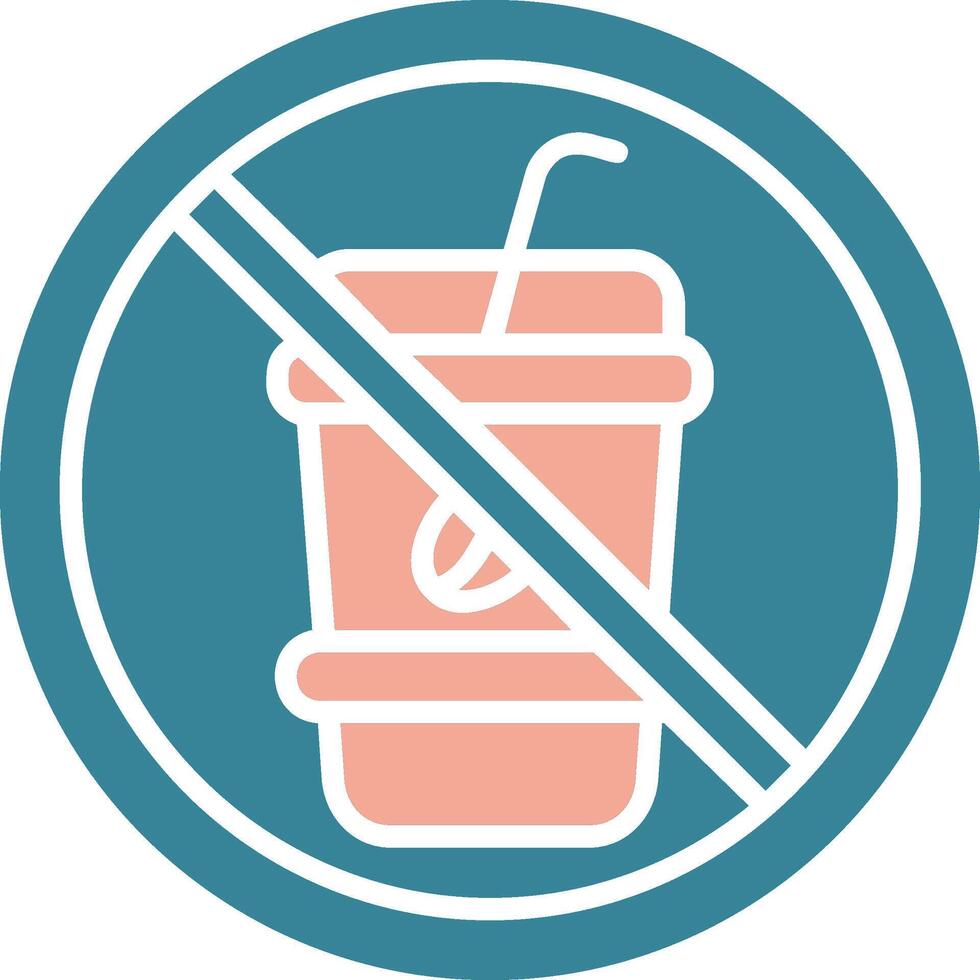 Prohibited Sign Glyph Two Color Icon vector