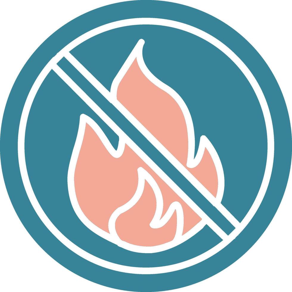 Prohibited Sign Glyph Two Color Icon vector