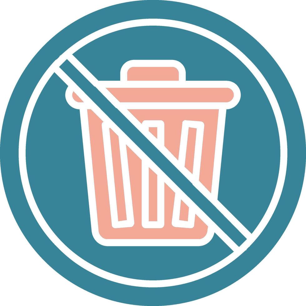 Prohibited Sign Glyph Two Color Icon vector