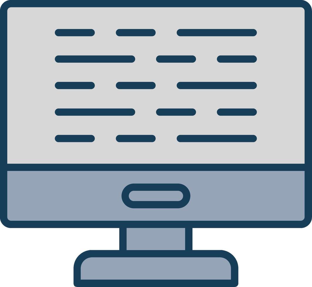 Computer Line Filled Grey Icon vector
