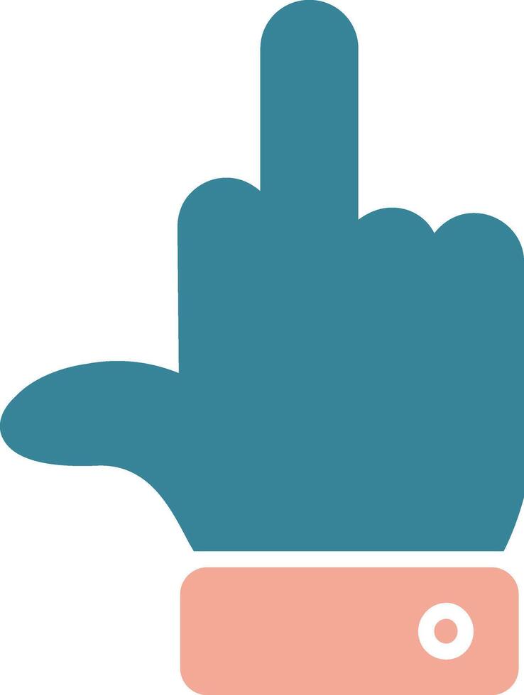 Middle Finger Glyph Two Color Icon vector