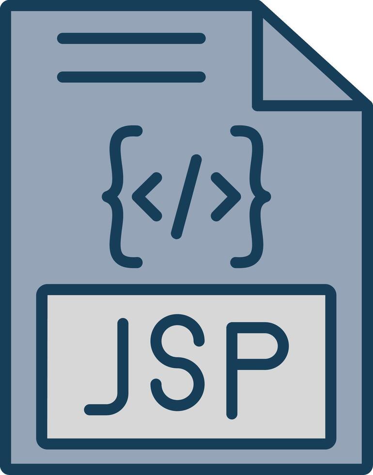 Jsp Line Filled Grey Icon vector