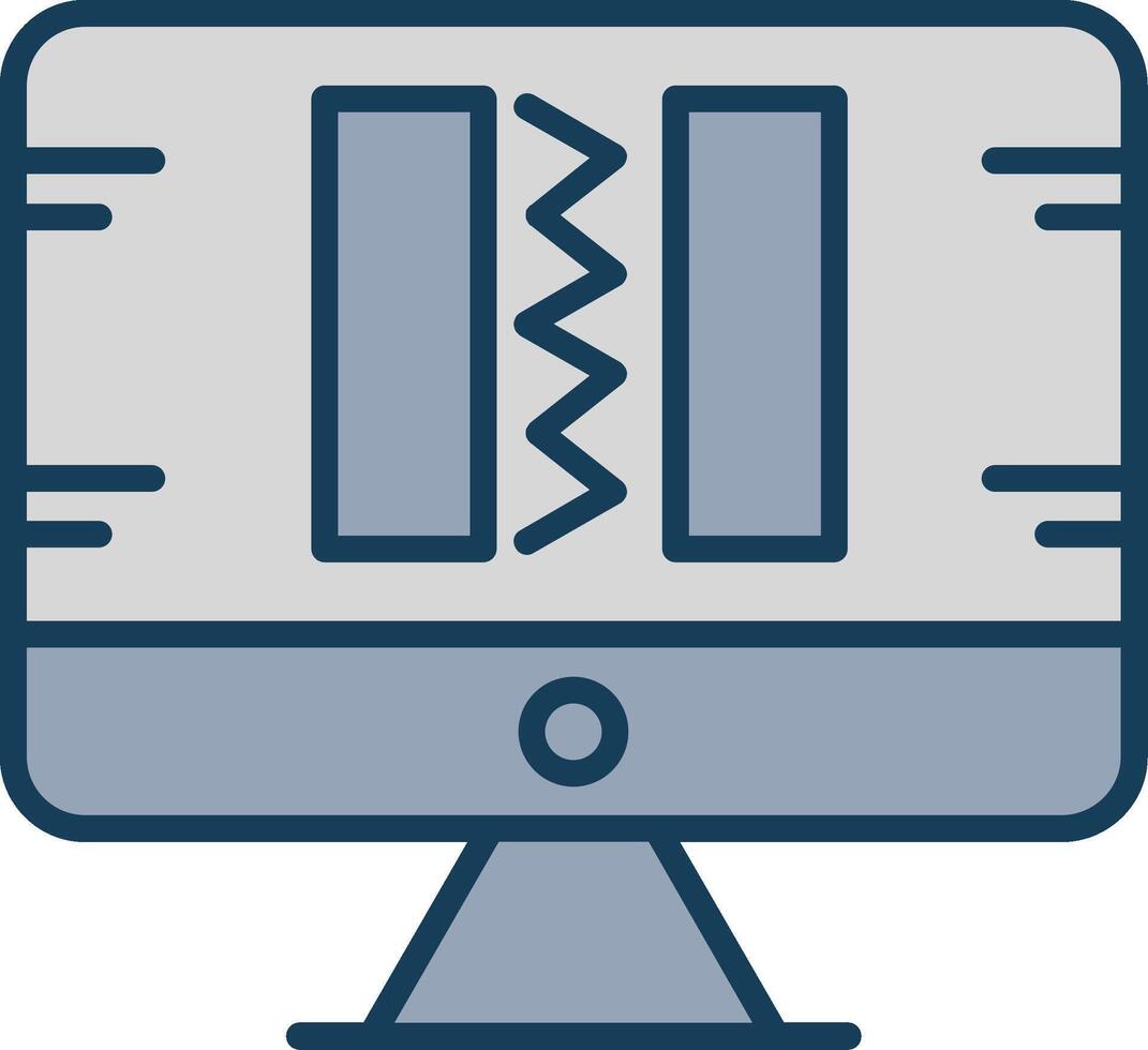 Broken Code Line Filled Grey Icon vector