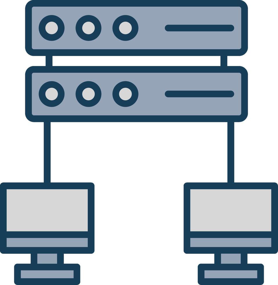 Networking Line Filled Grey Icon vector