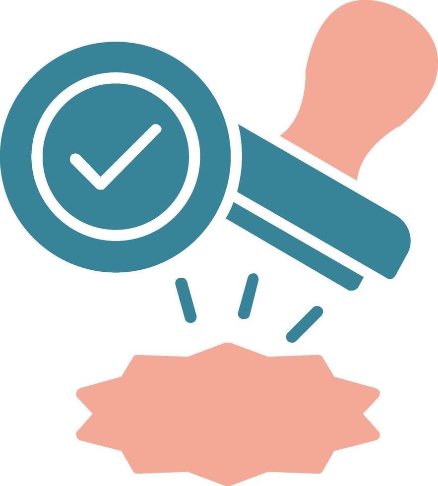 Stamp Glyph Two Color Icon vector