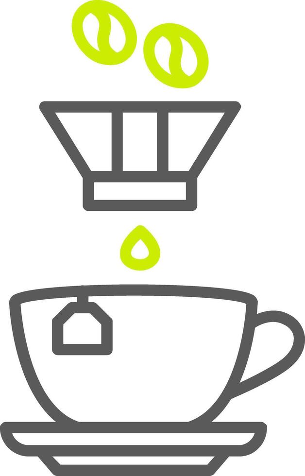 Coffee Filter Line Two Color Icon vector