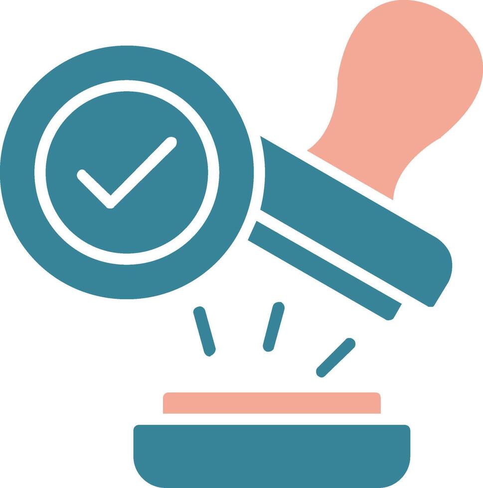 Stamp Glyph Two Color Icon vector