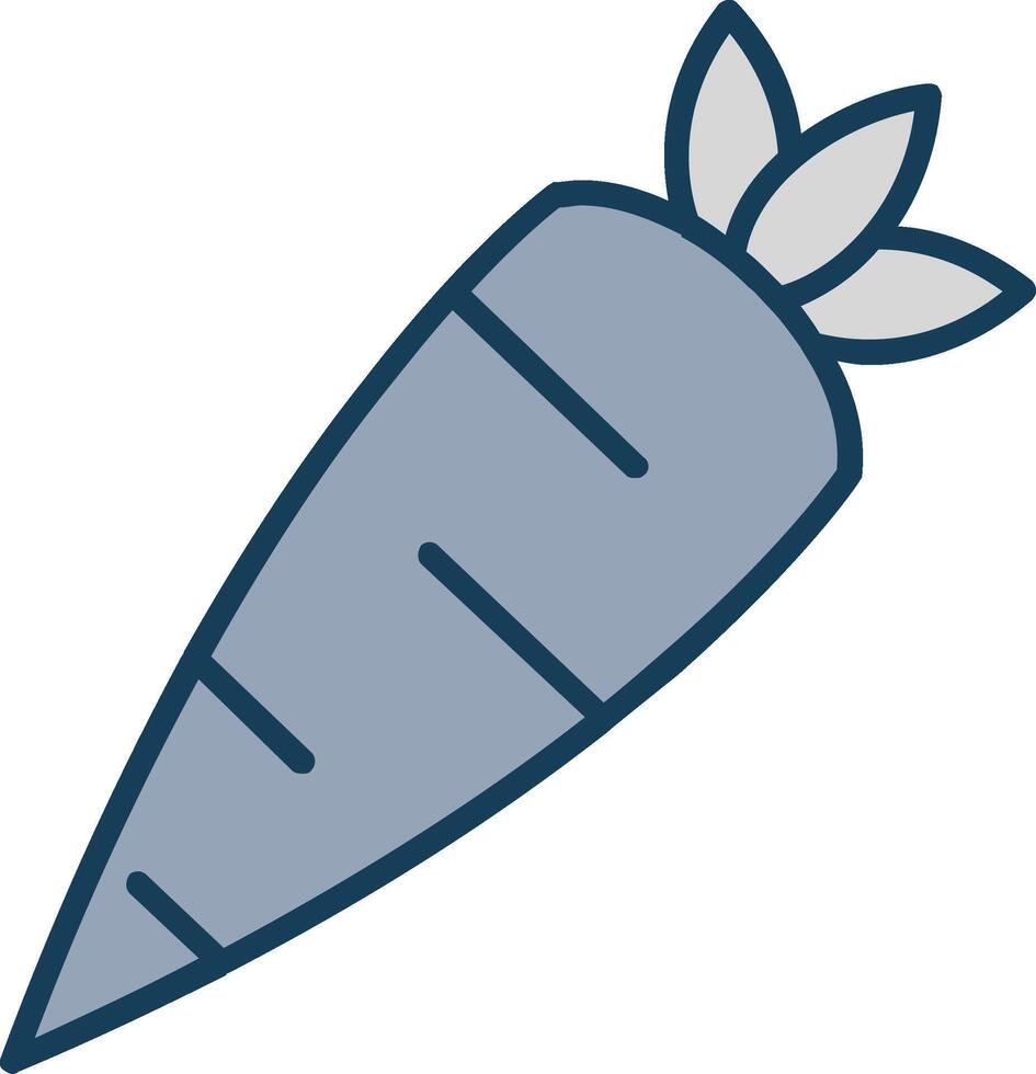 Carrot Line Filled Grey Icon vector