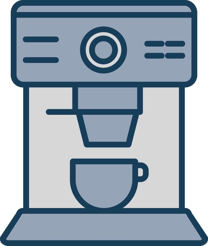 café máquina línea lleno gris icono vector