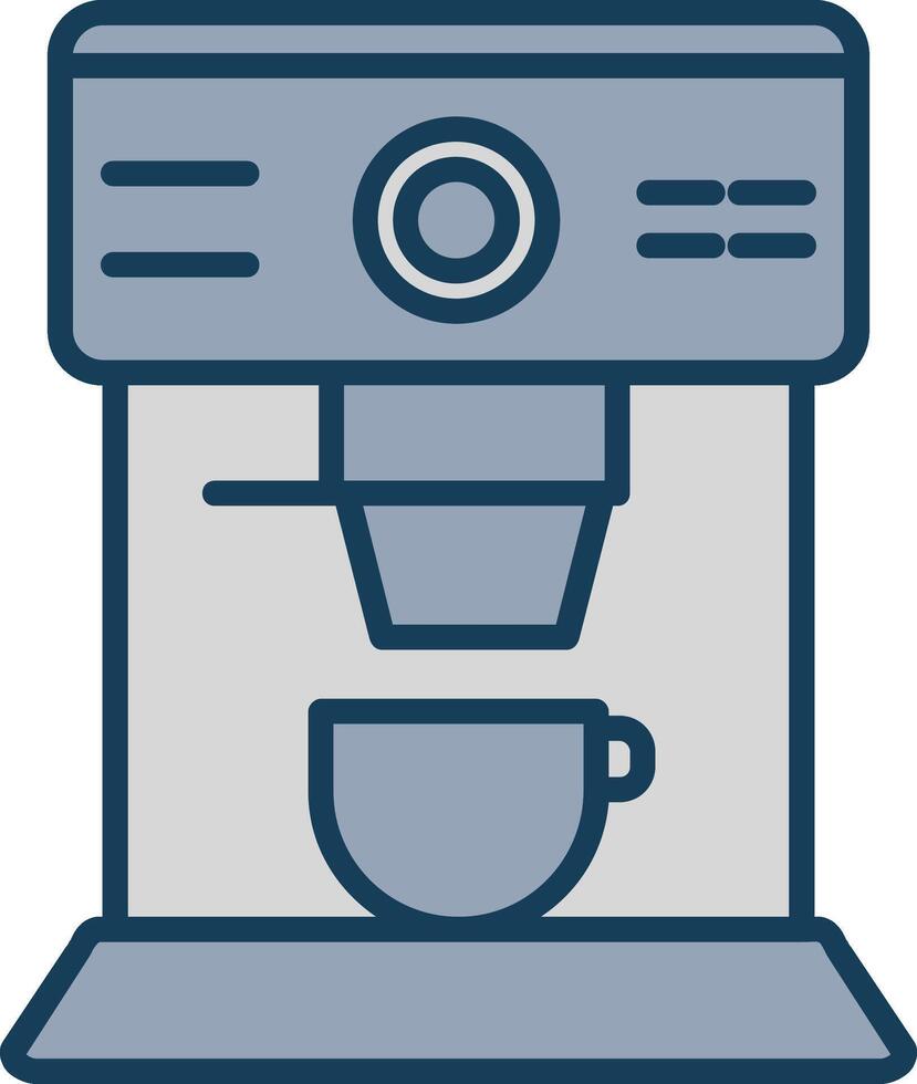 Coffee Machine Line Filled Grey Icon vector